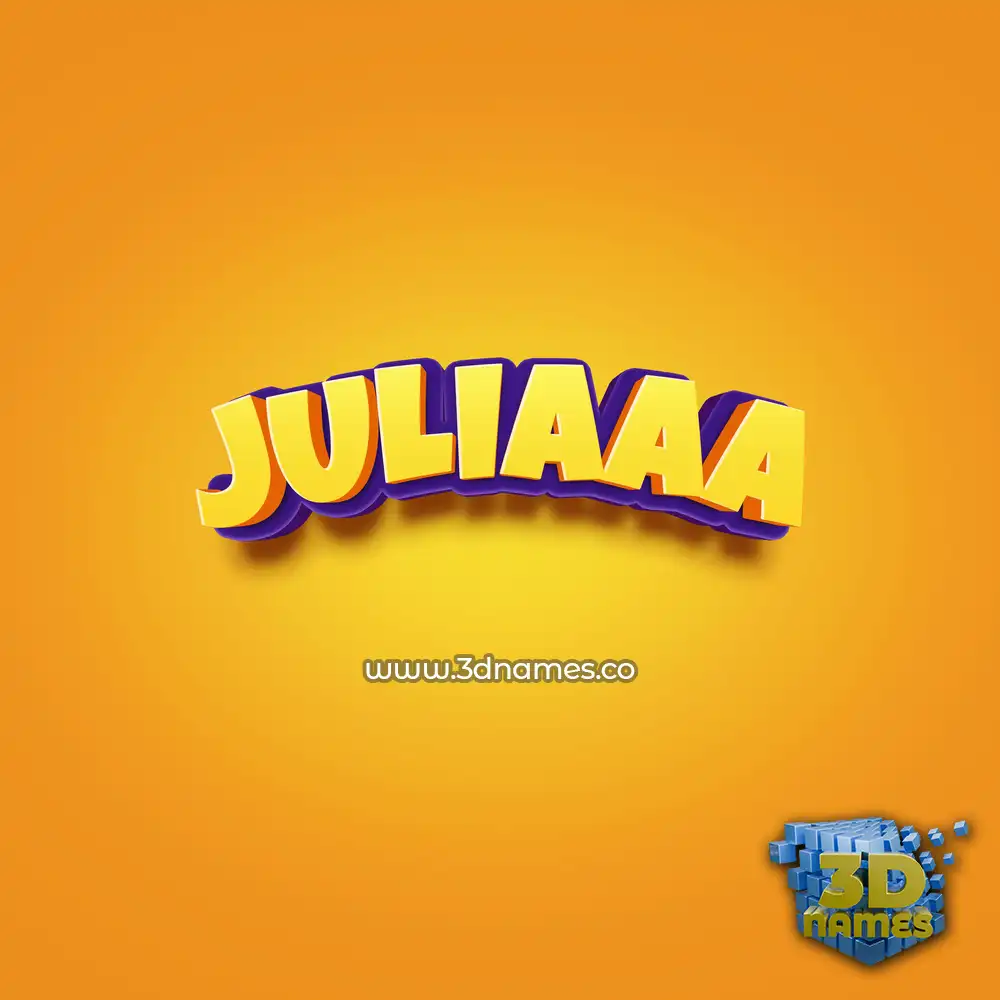 juliaaa in Orange Toon style - 3D name wallpaper
