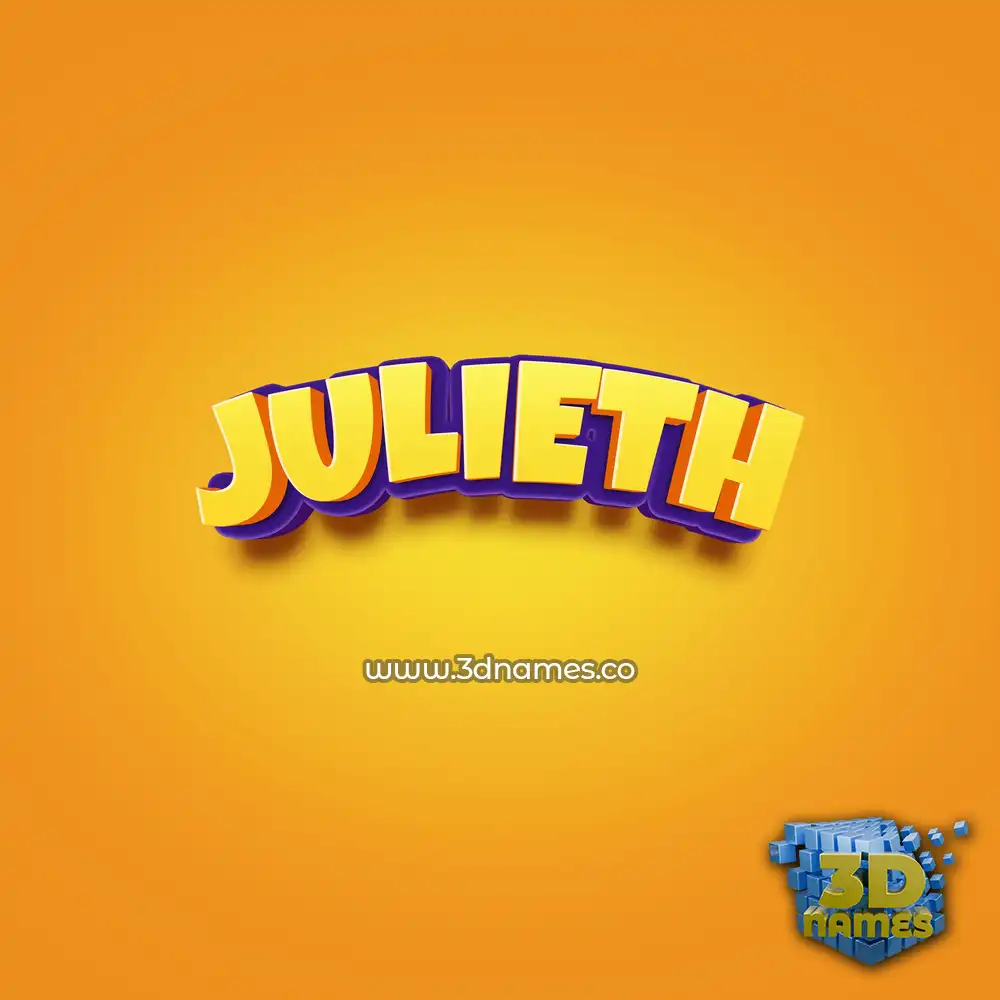 julieth in Orange Toon style - 3D name wallpaper