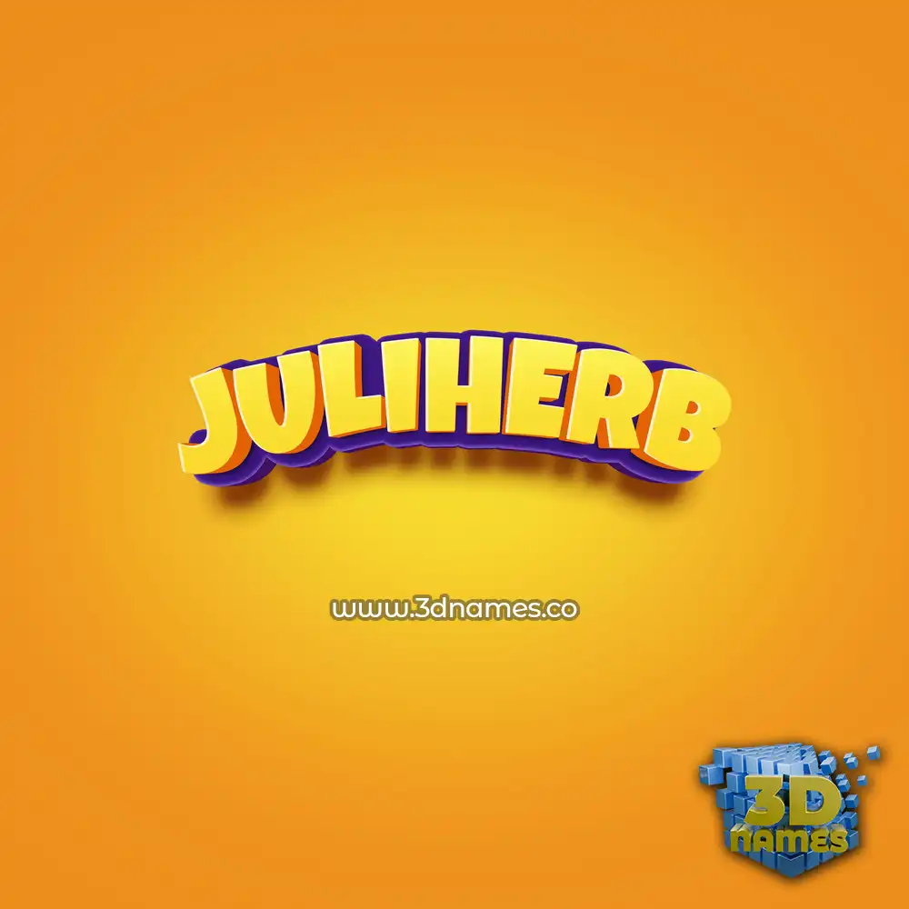 juliherb in Orange Toon style - 3D name wallpaper
