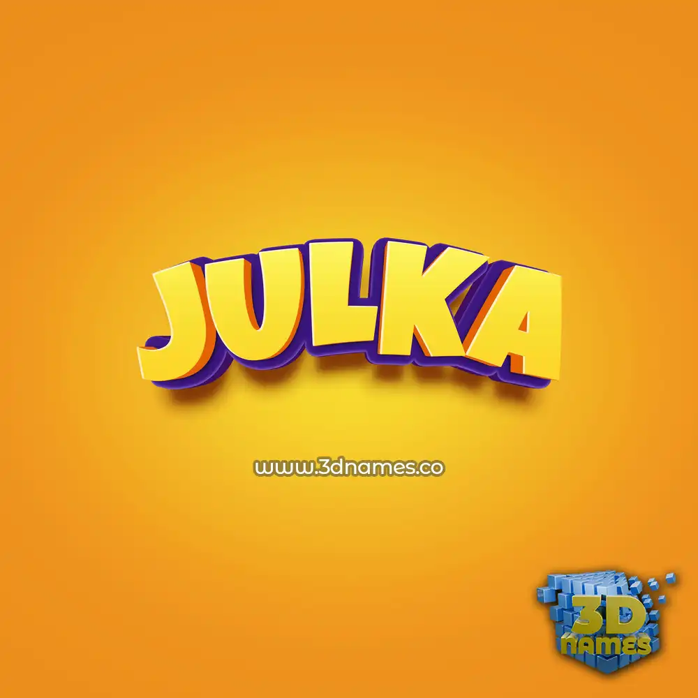 julka in Orange Toon style - 3D name wallpaper