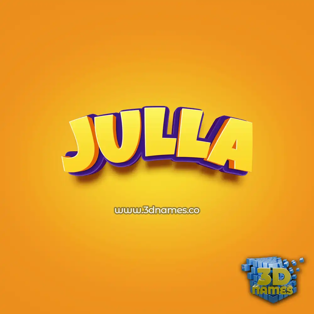 julla in Orange Toon style - 3D name wallpaper