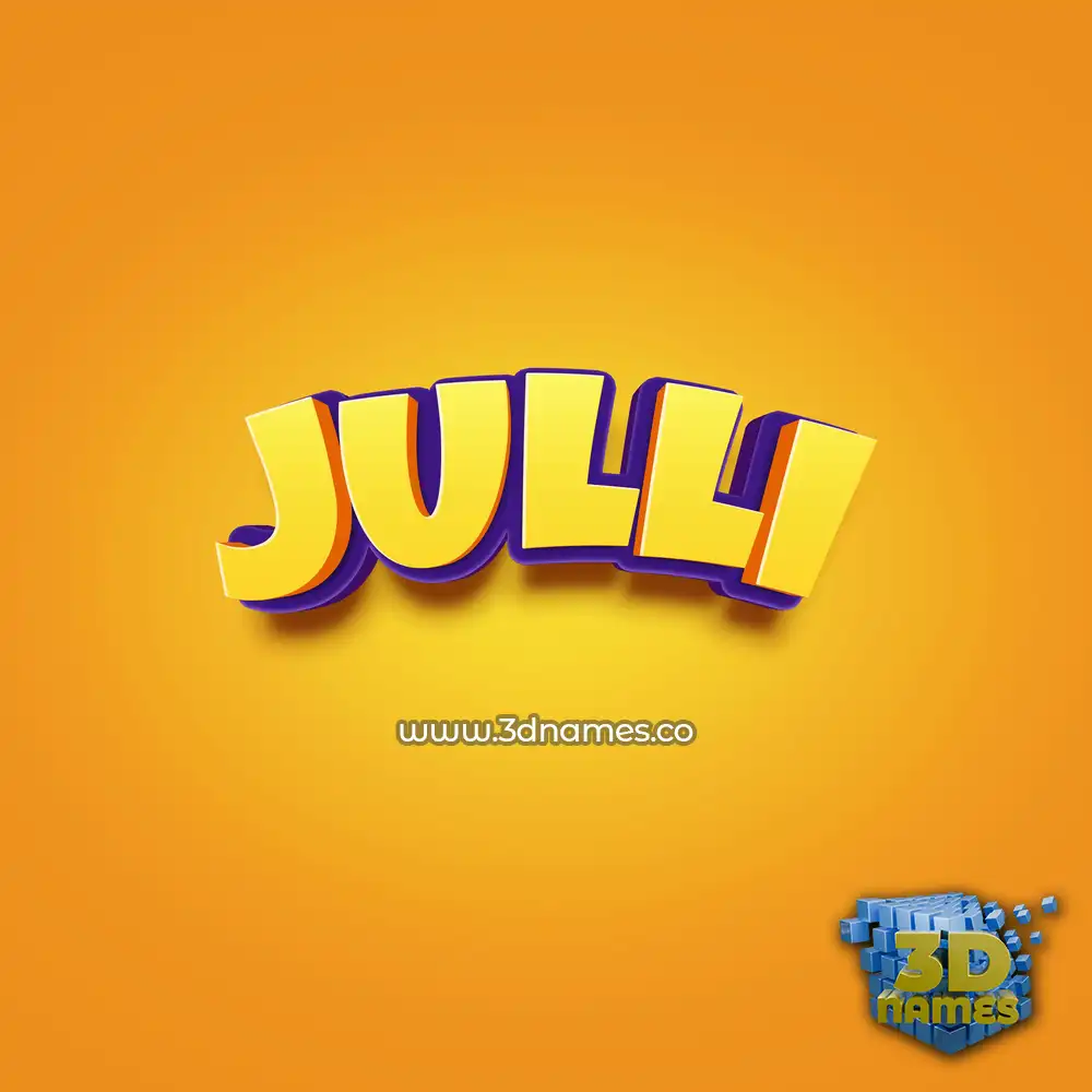 julli in Orange Toon style - 3D name wallpaper