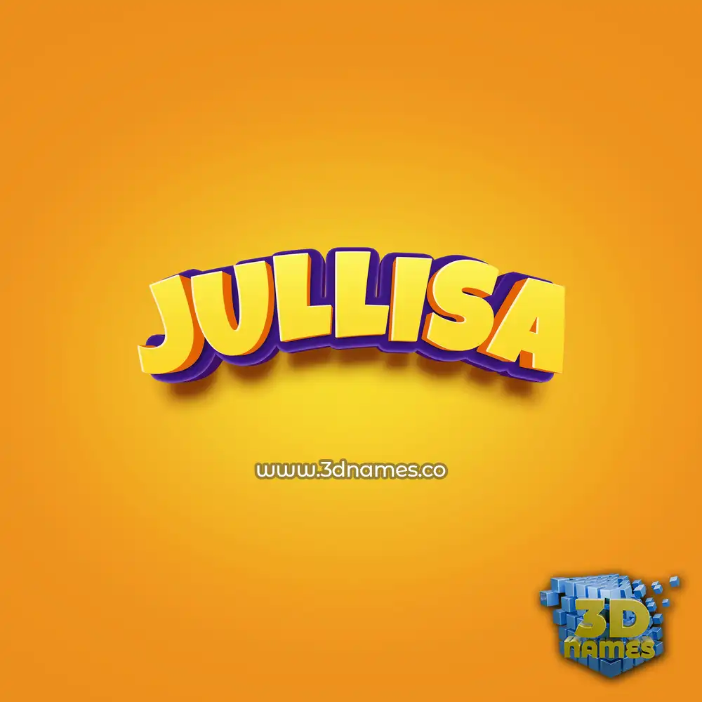 jullisa in Orange Toon style - 3D name wallpaper