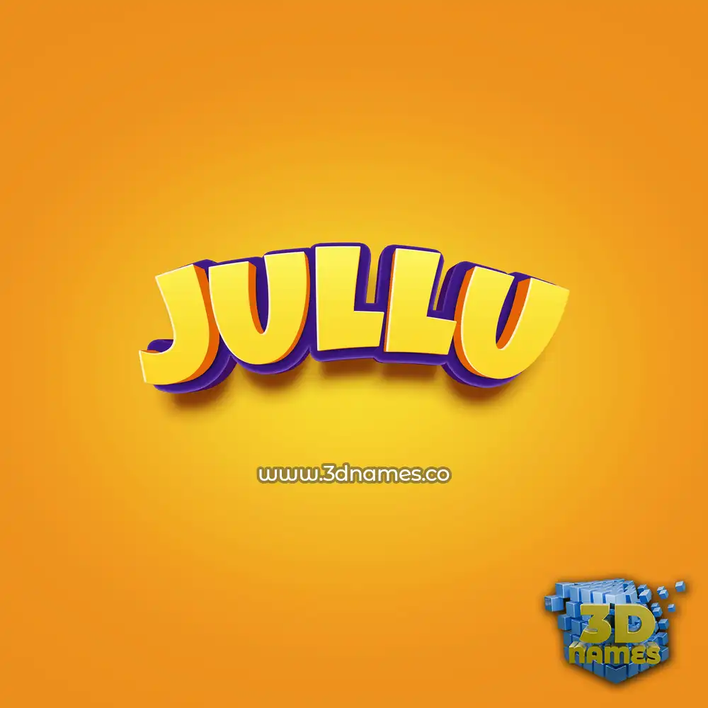 jullu in Orange Toon style - 3D name wallpaper