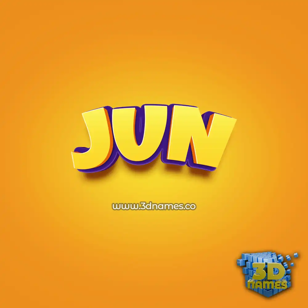 jun in Orange Toon style - 3D name wallpaper