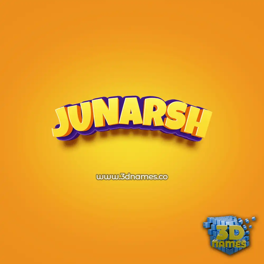 junarsh in Orange Toon style - 3D name wallpaper