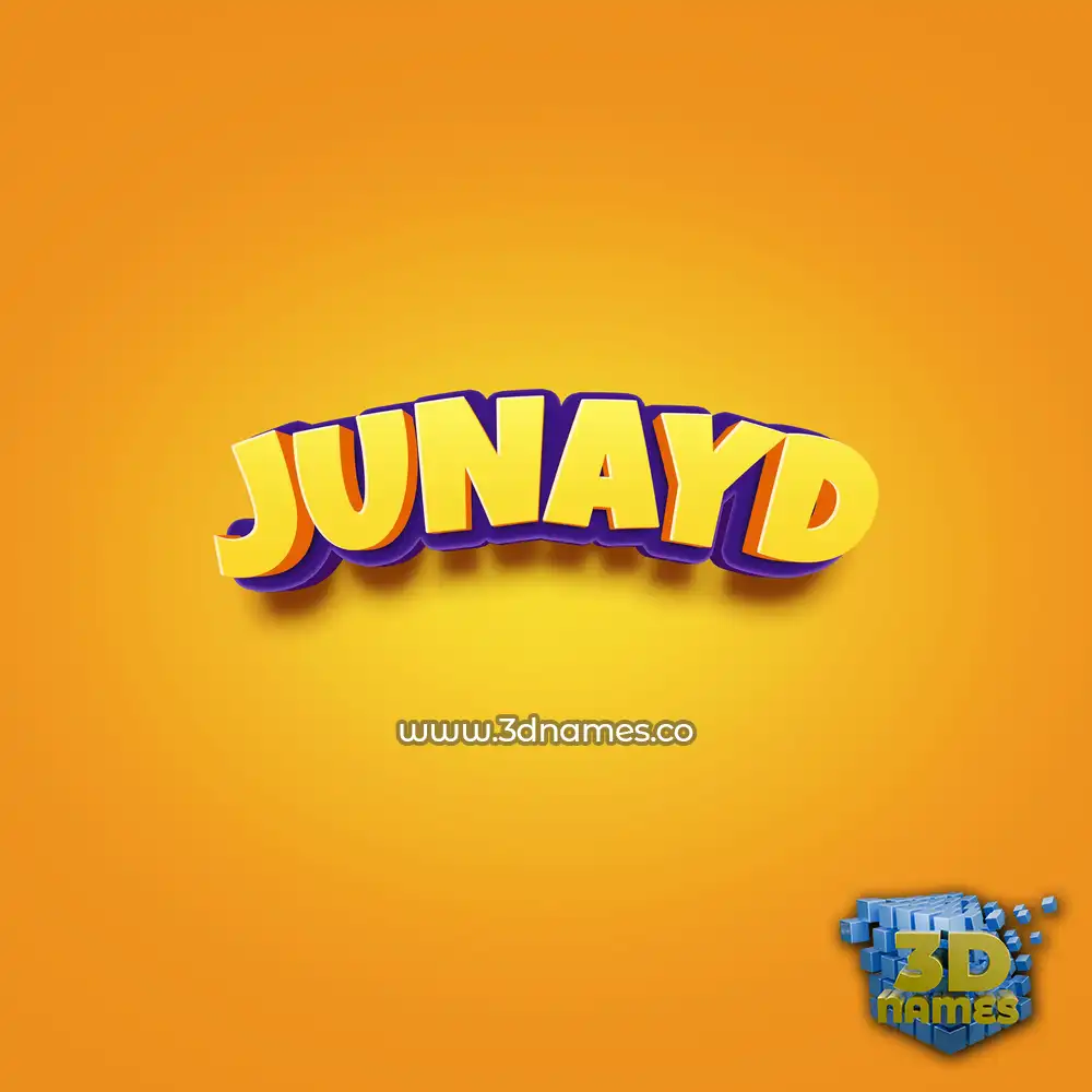 junayd in Orange Toon style - 3D name wallpaper