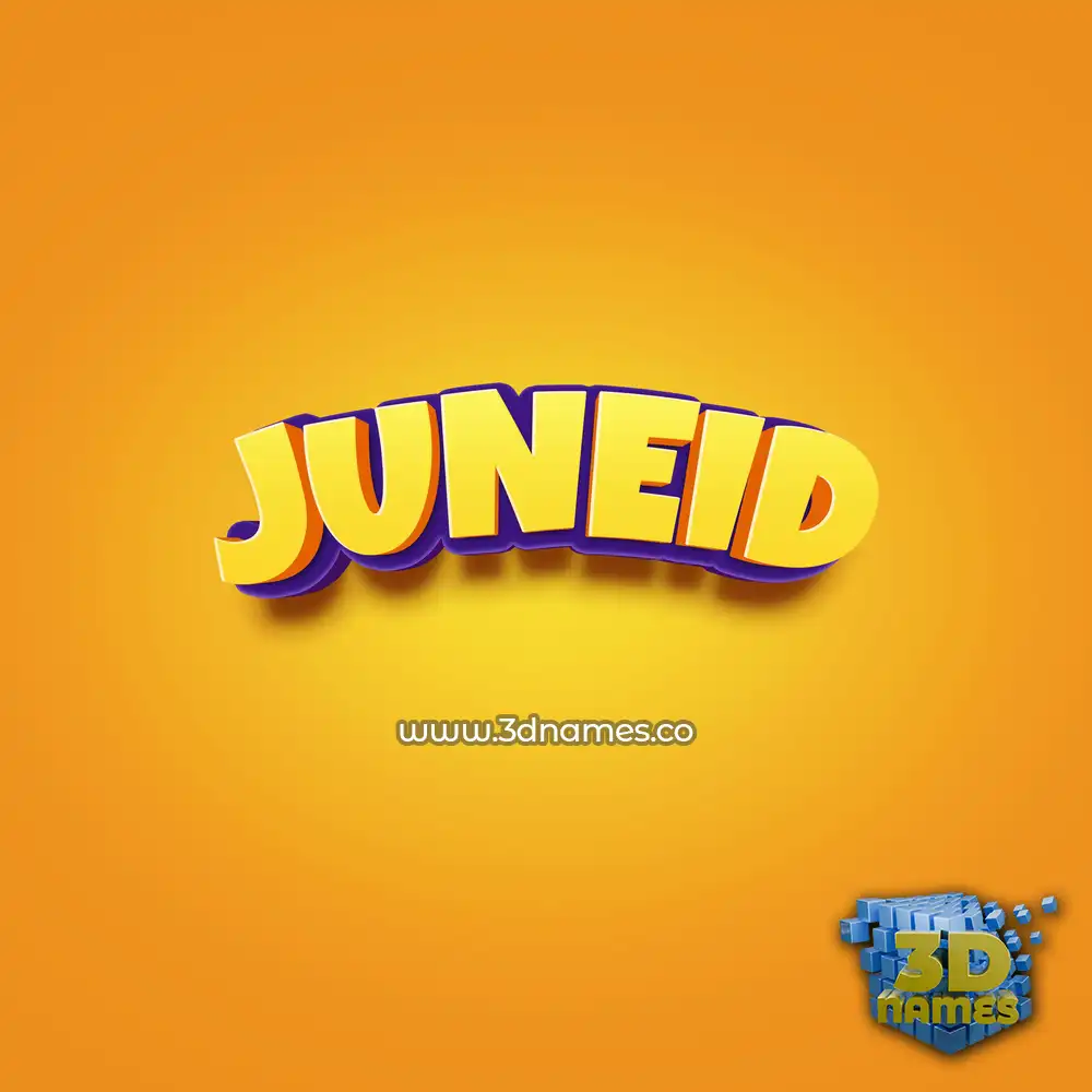 juneid in Orange Toon style - 3D name wallpaper