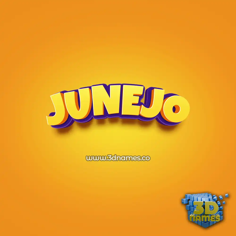 junejo in Orange Toon style - 3D name wallpaper