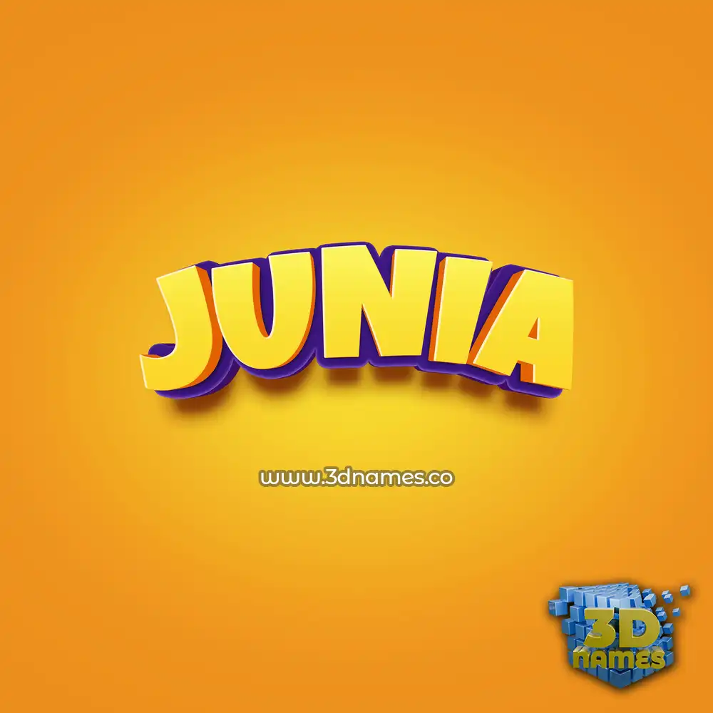 junia in Orange Toon style - 3D name wallpaper