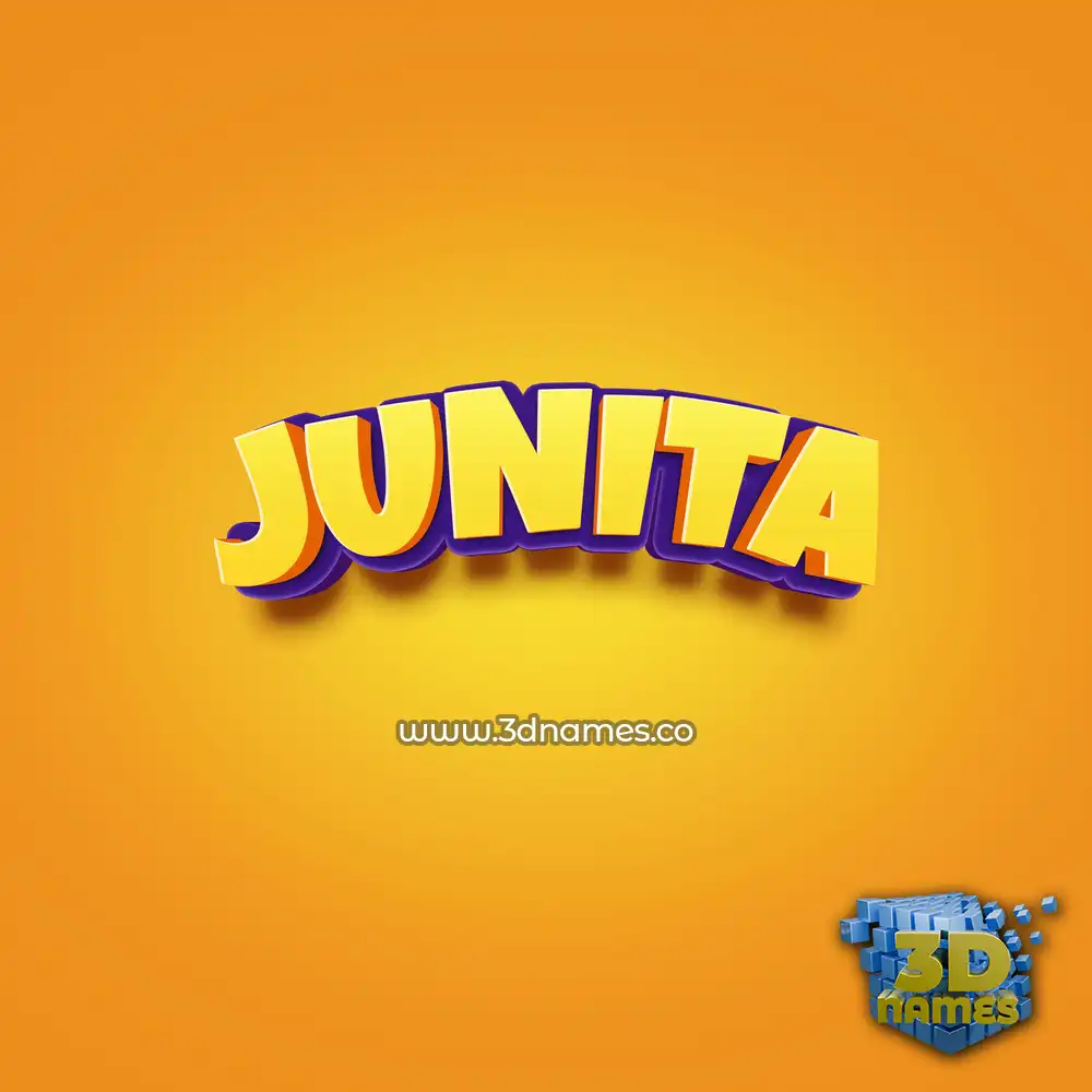 junita in Orange Toon style - 3D name wallpaper