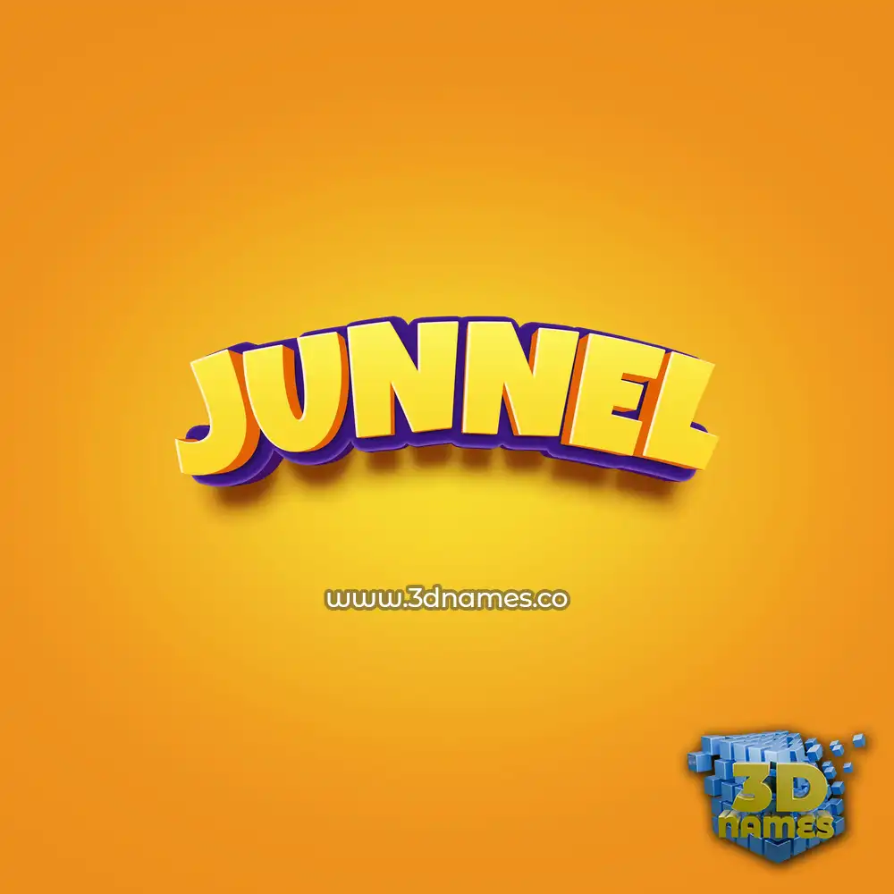 junnel in Orange Toon style - 3D name wallpaper