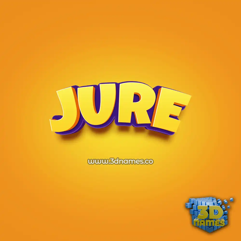 jure in Orange Toon style - 3D name wallpaper