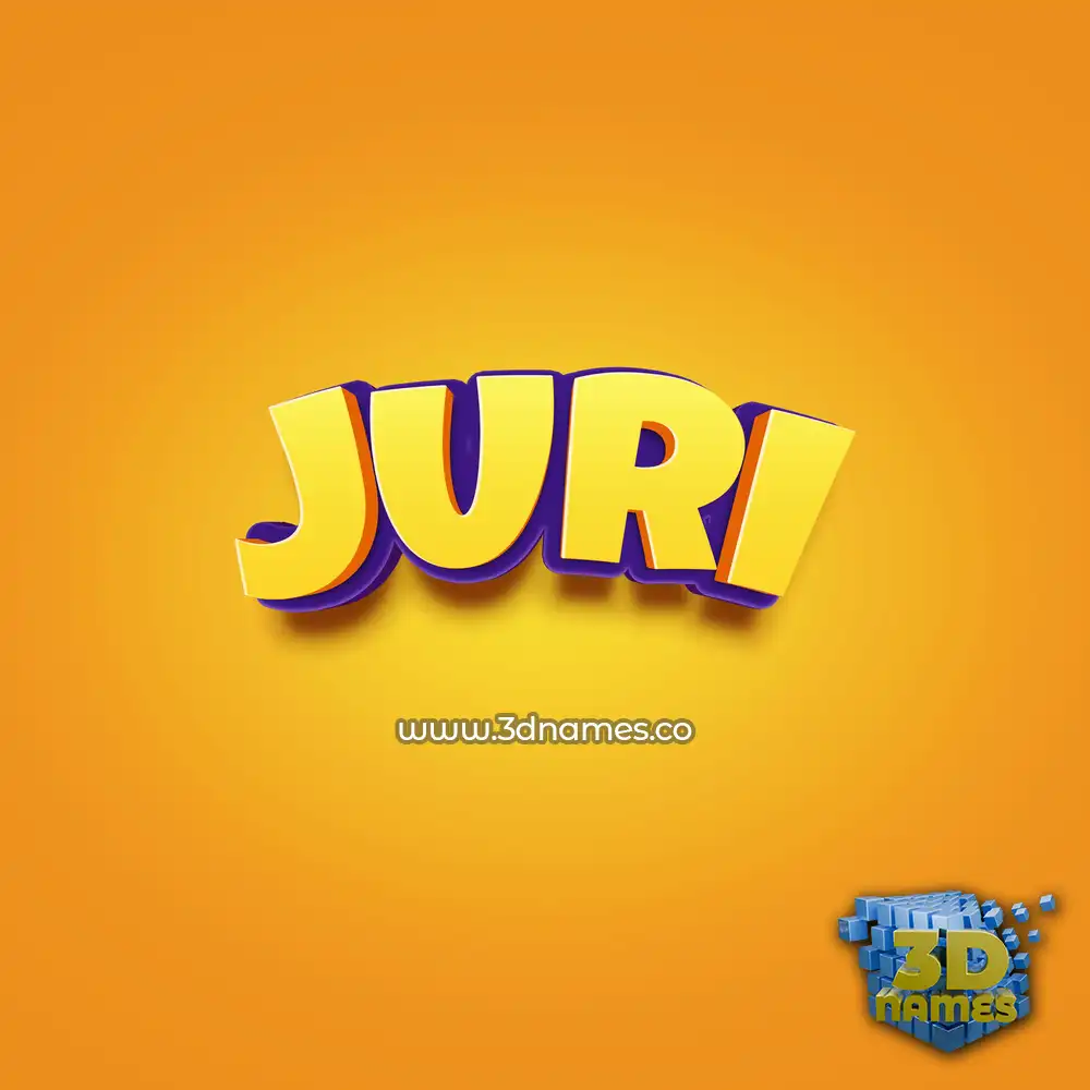 juri in Orange Toon style - 3D name wallpaper