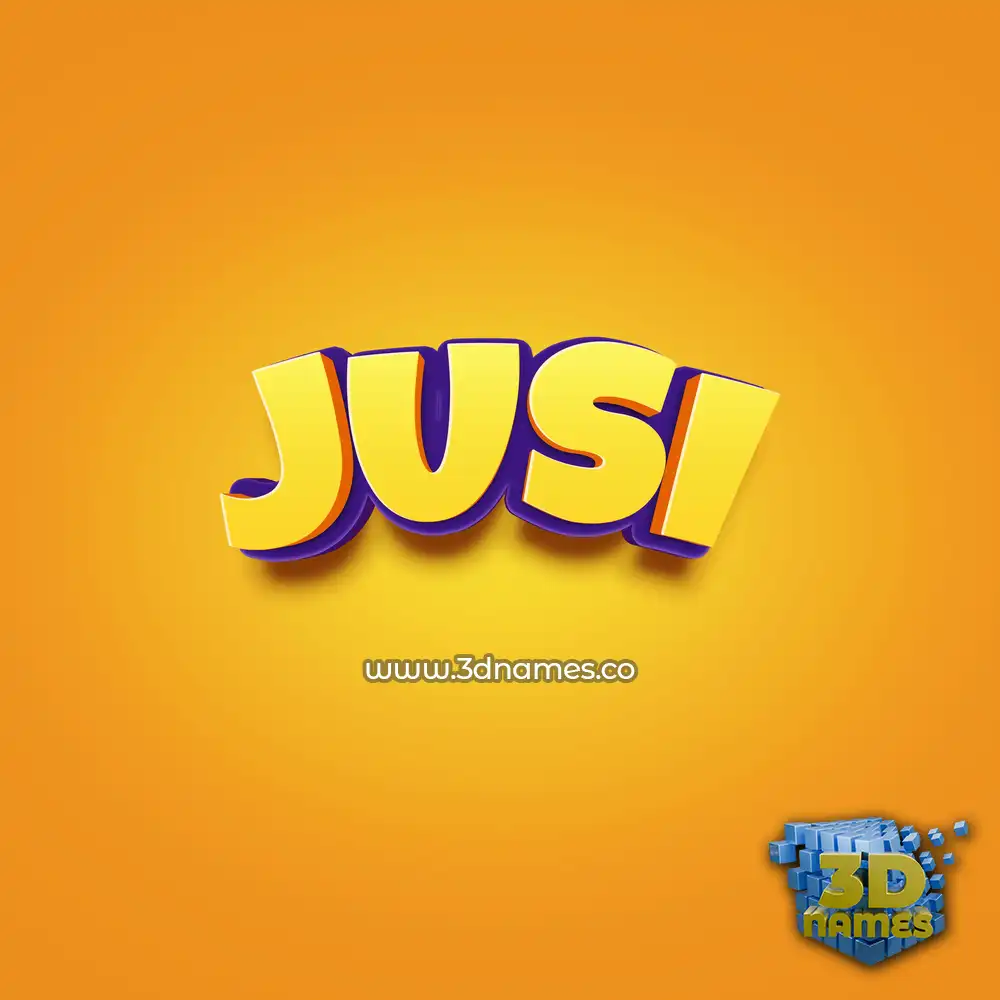 jusi in Orange Toon style - 3D name wallpaper