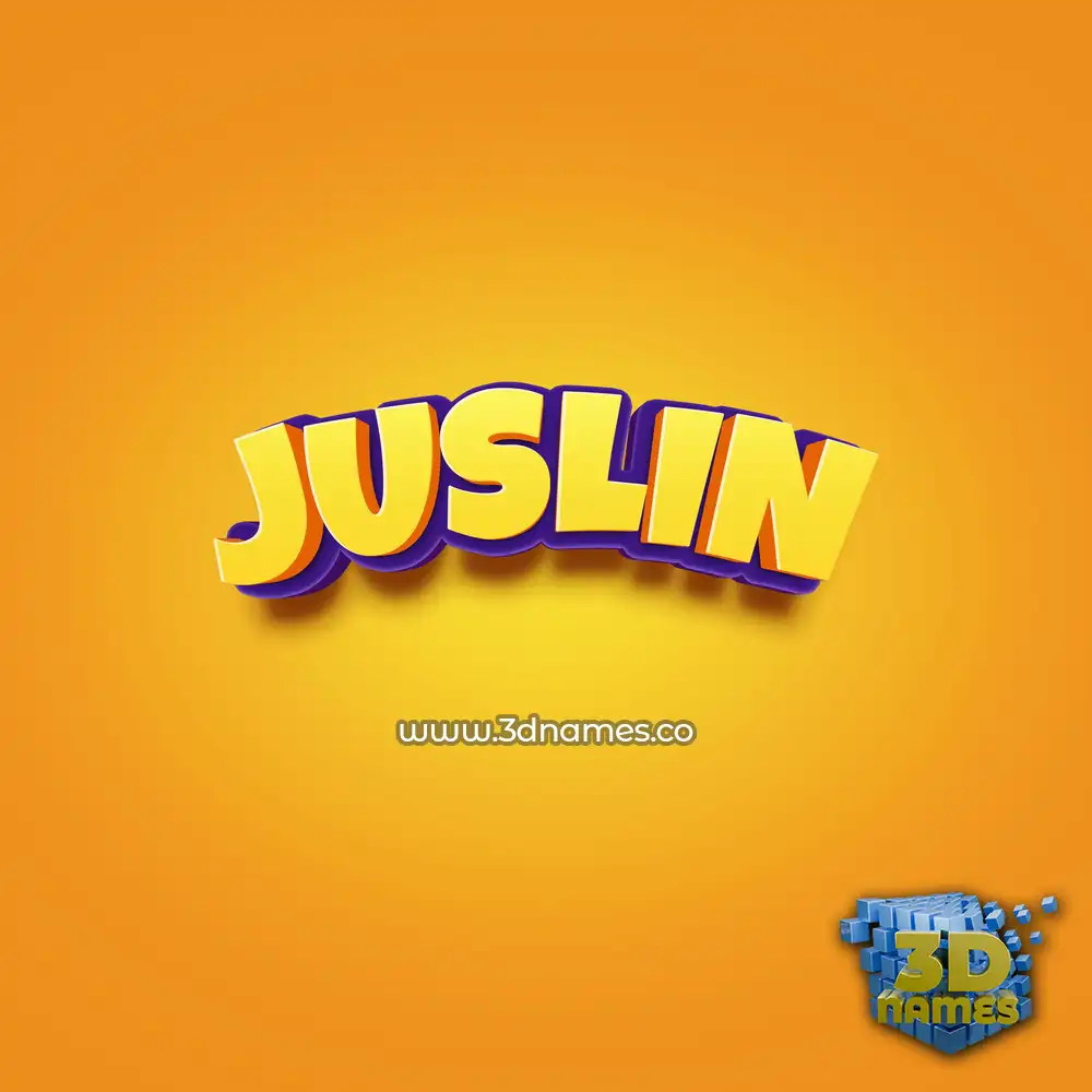 juslin in Orange Toon style - 3D name wallpaper
