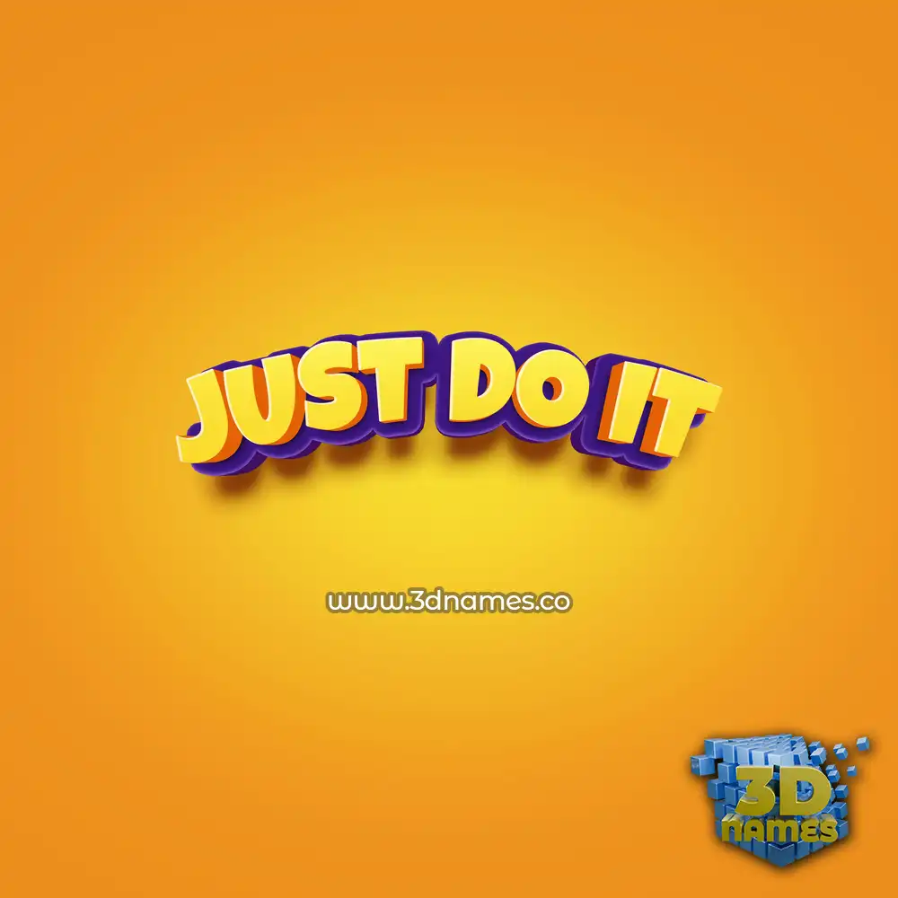 just do it in Orange Toon style - 3D name wallpaper