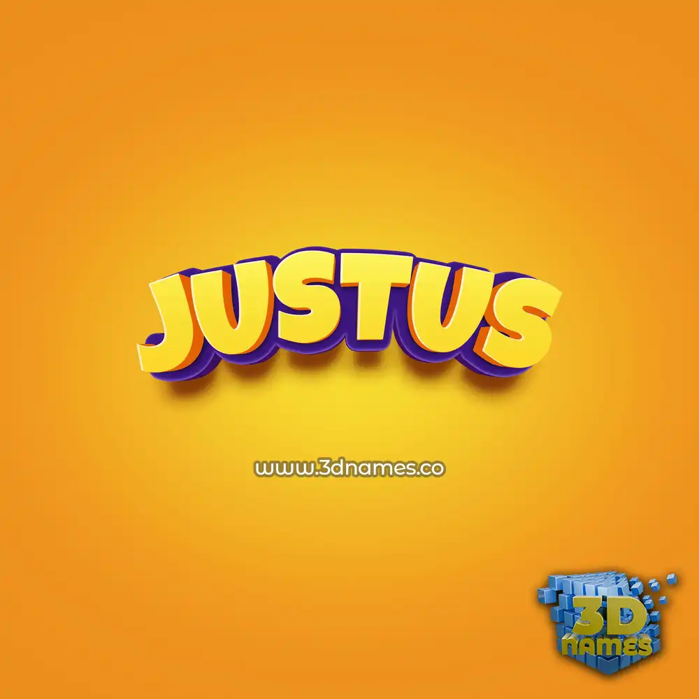justus in Orange Toon style - 3D name wallpaper