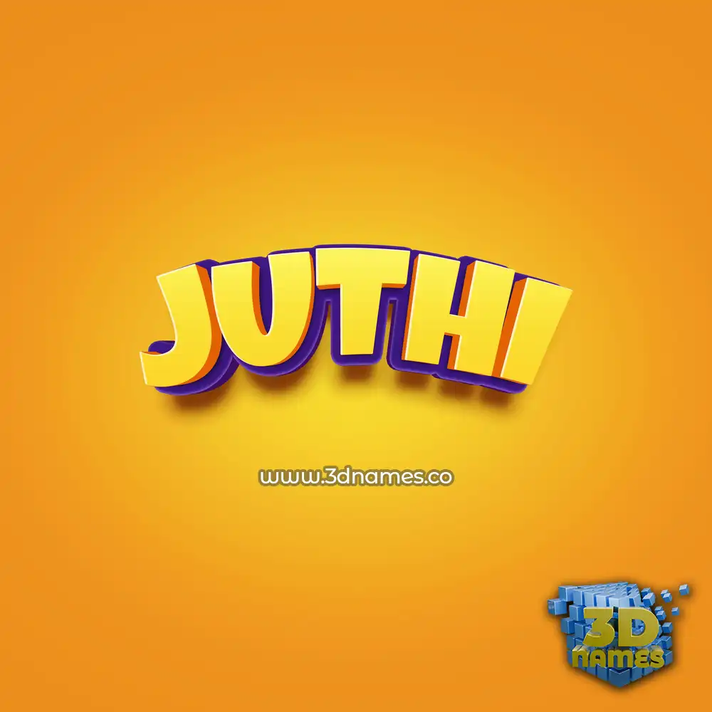 juthi in Orange Toon style - 3D name wallpaper
