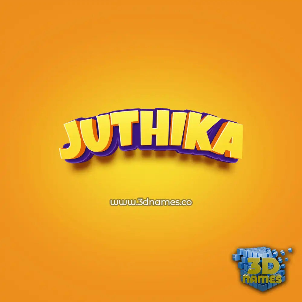 juthika in Orange Toon style - 3D name wallpaper