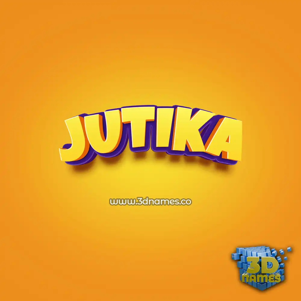 jutika in Orange Toon style - 3D name wallpaper