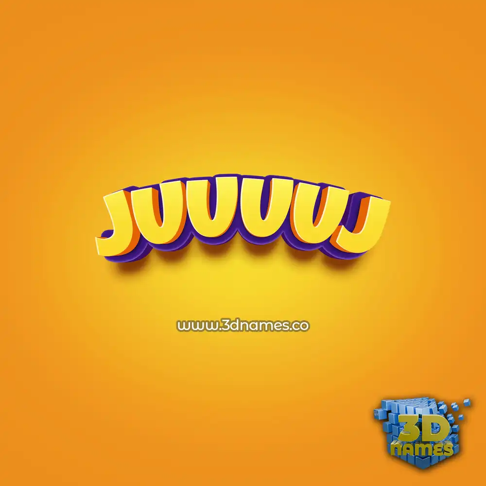 juuuuj in Orange Toon style - 3D name wallpaper