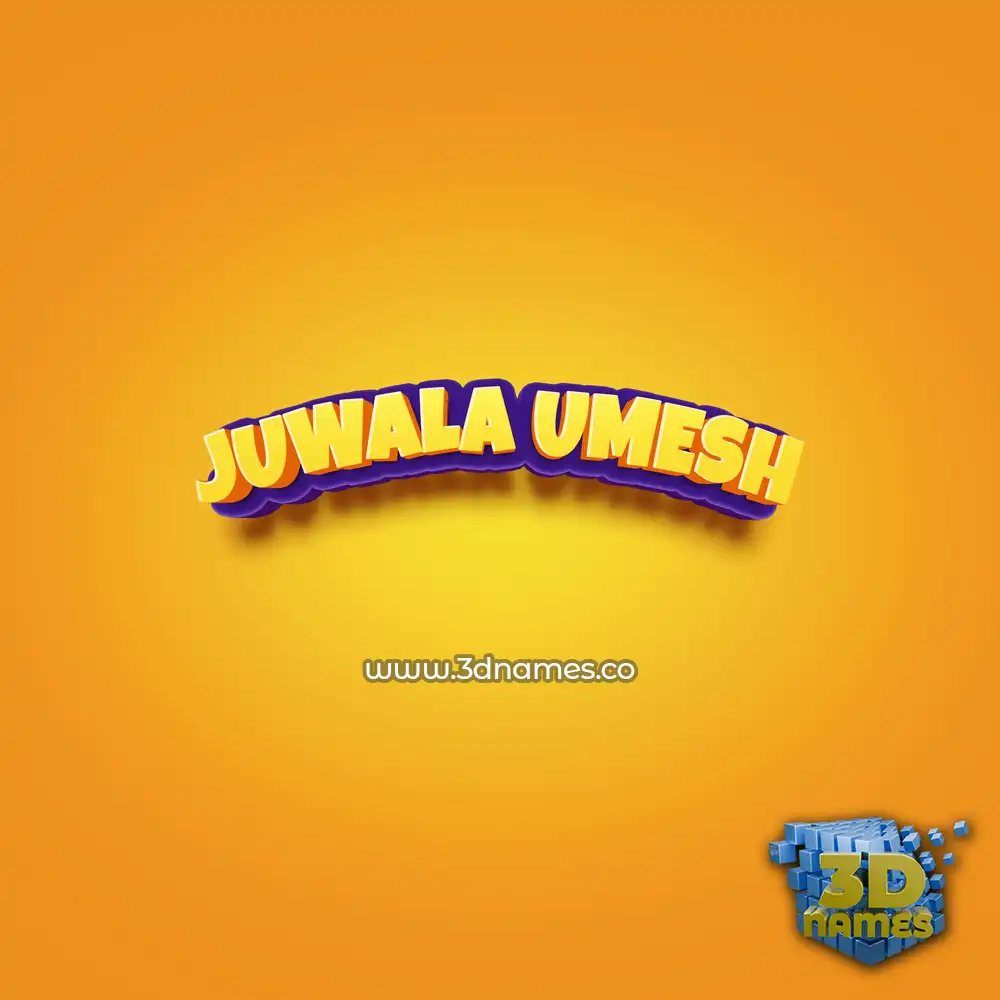 juwala umesh in Orange Toon style - 3D name wallpaper