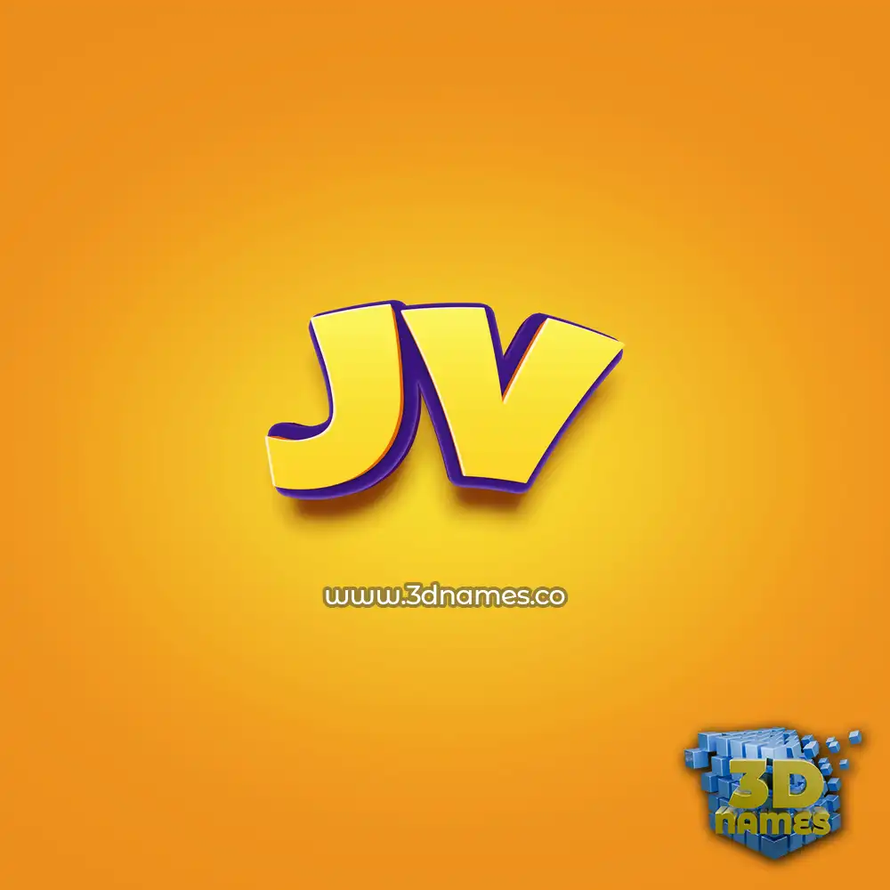 jv in Orange Toon style - 3D name wallpaper