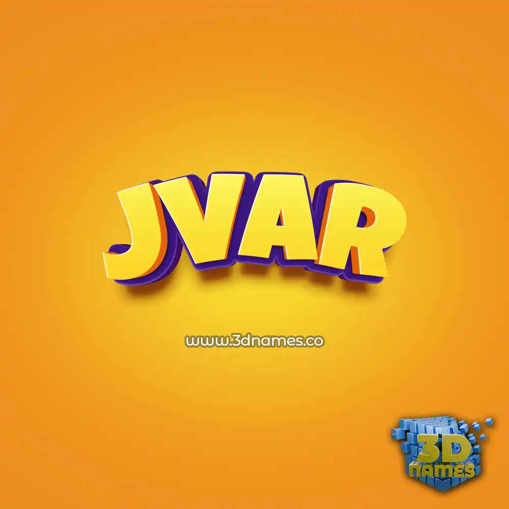jvar in Orange Toon style - 3D name wallpaper
