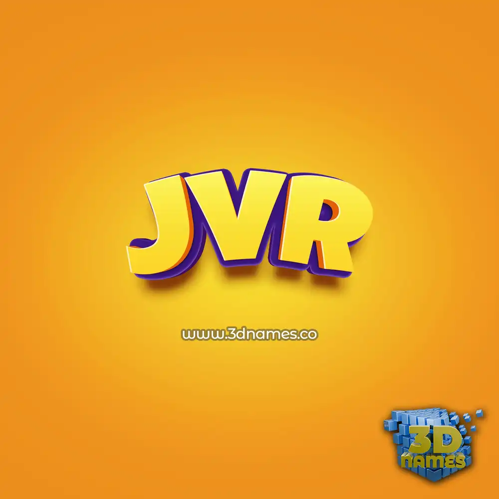 jvr in Orange Toon style - 3D name wallpaper