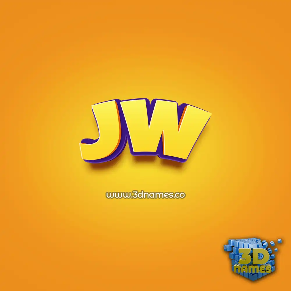 jw in Orange Toon style - 3D name wallpaper