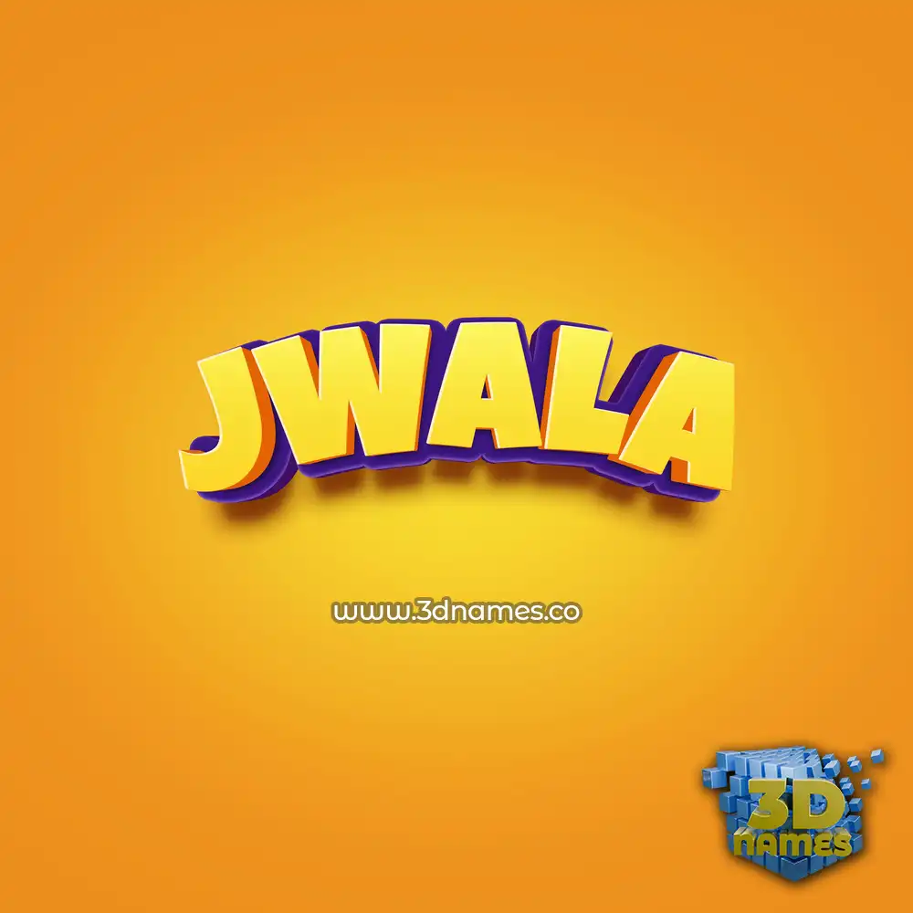 jwala in Orange Toon style - 3D name wallpaper