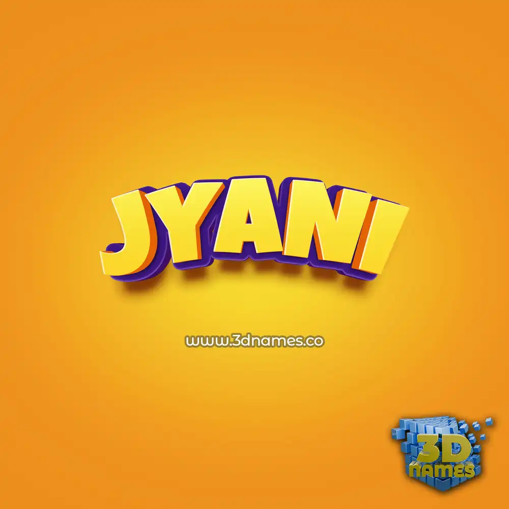 jyani in Orange Toon style - 3D name wallpaper