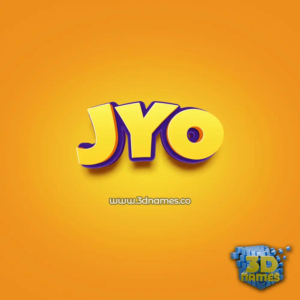 jyo in Orange Toon style - 3D name wallpaper