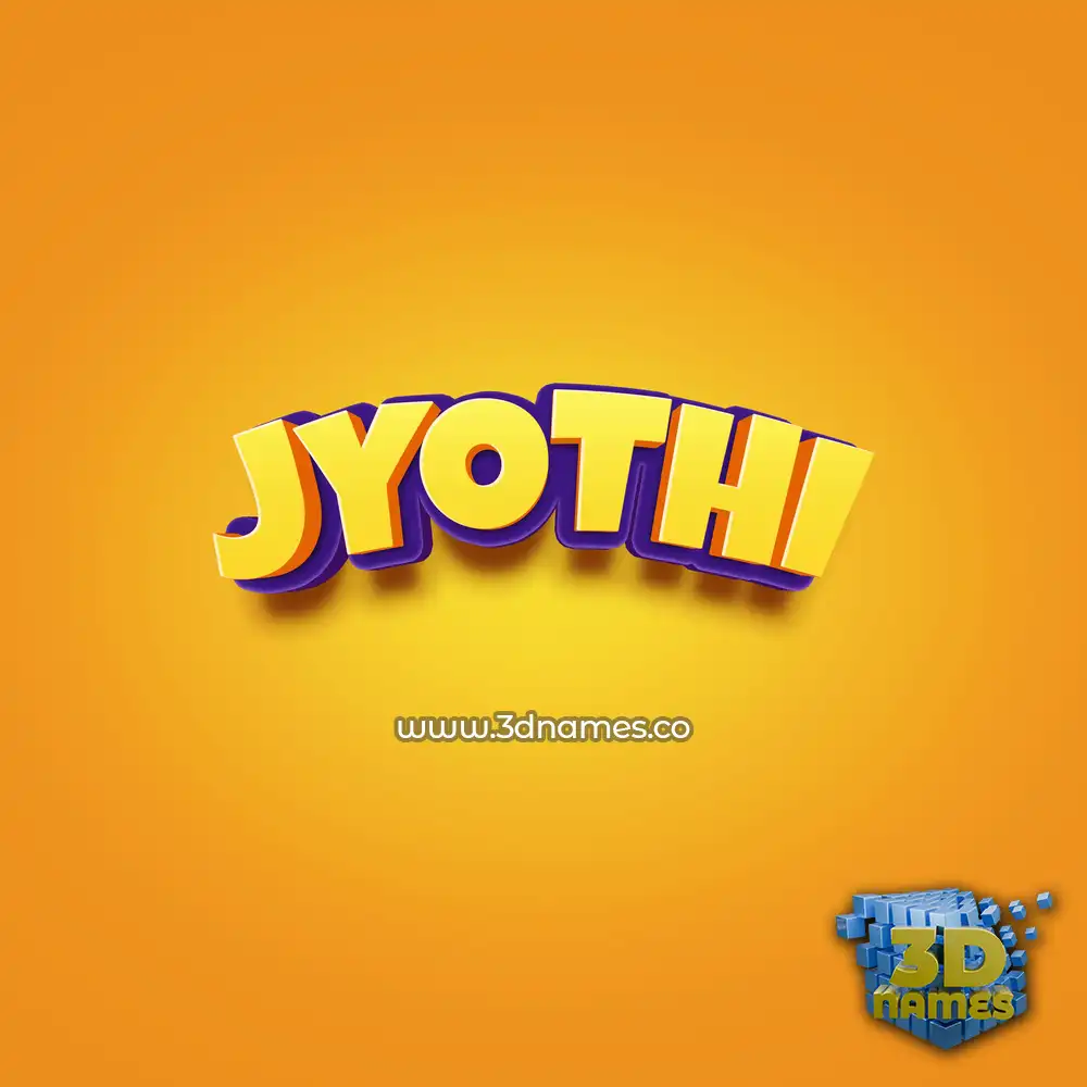 jyothi in Orange Toon style - 3D name wallpaper