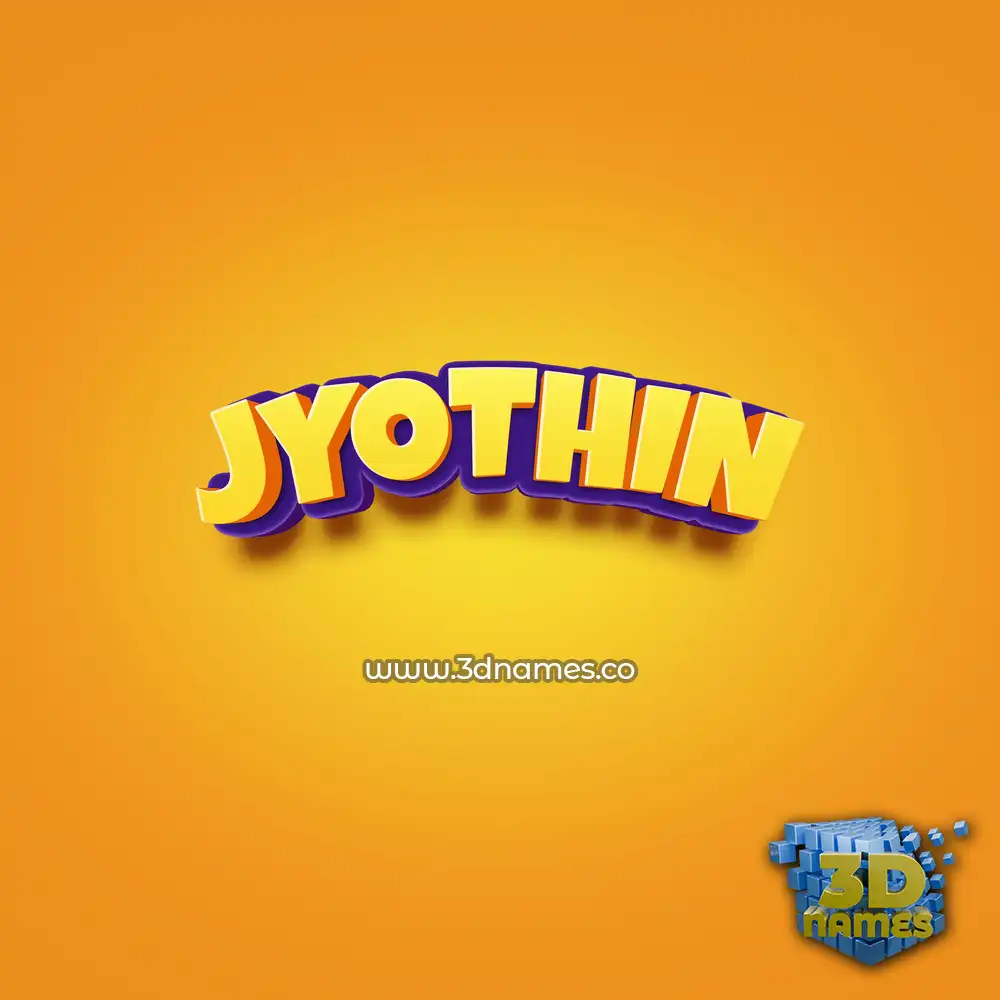 jyothin in Orange Toon style - 3D name wallpaper