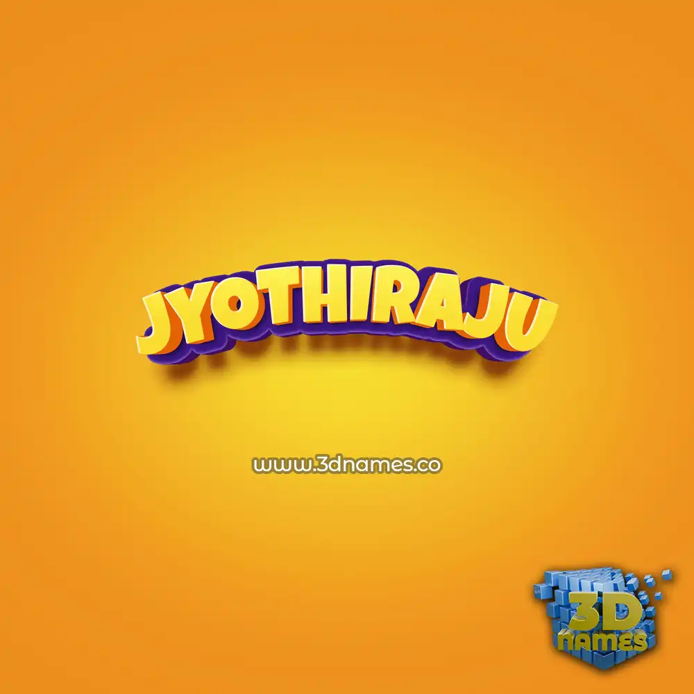 jyothiraju in Orange Toon style - 3D name wallpaper