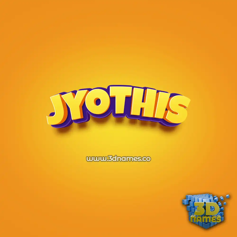 jyothis in Orange Toon style - 3D name wallpaper