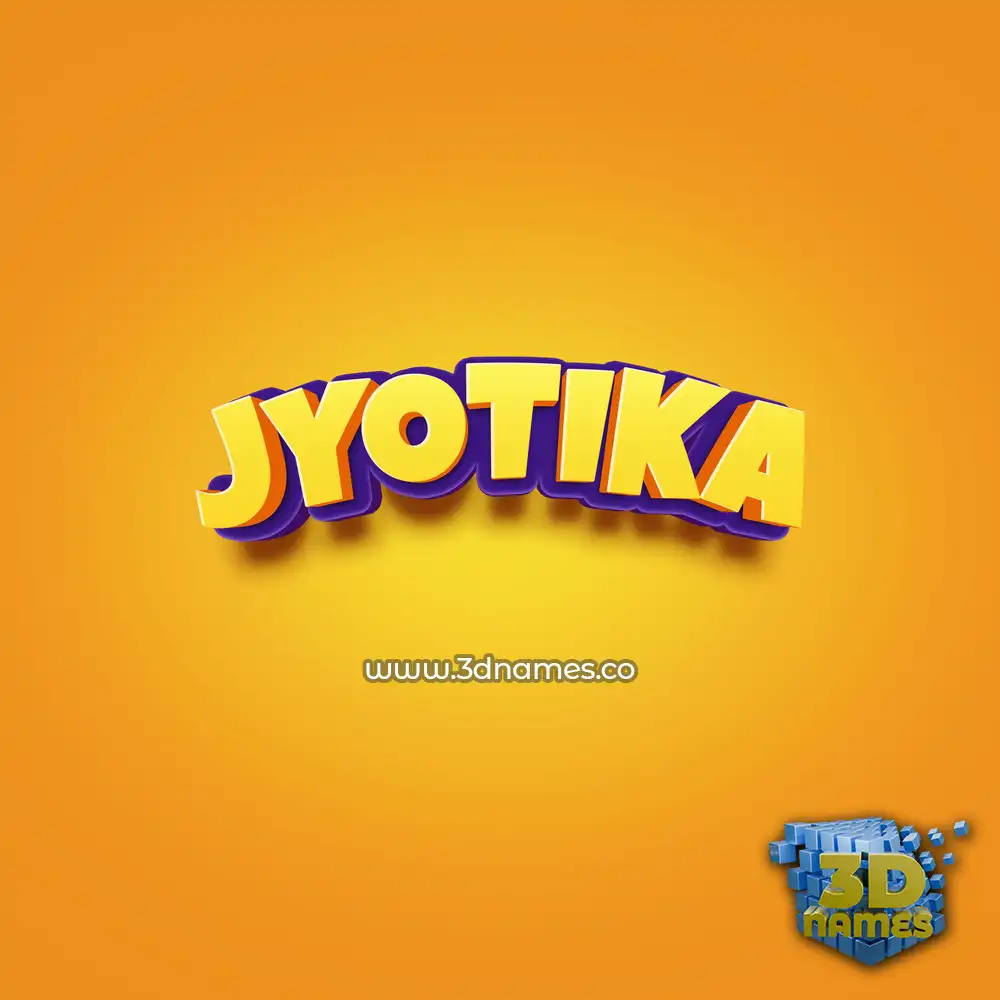 jyotika in Orange Toon style - 3D name wallpaper