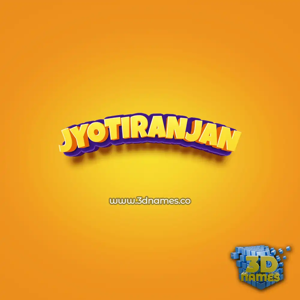 jyotiranjan in Orange Toon style - 3D name wallpaper