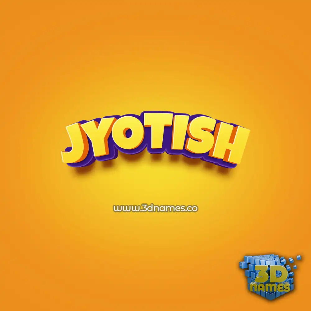 jyotish in Orange Toon style - 3D name wallpaper