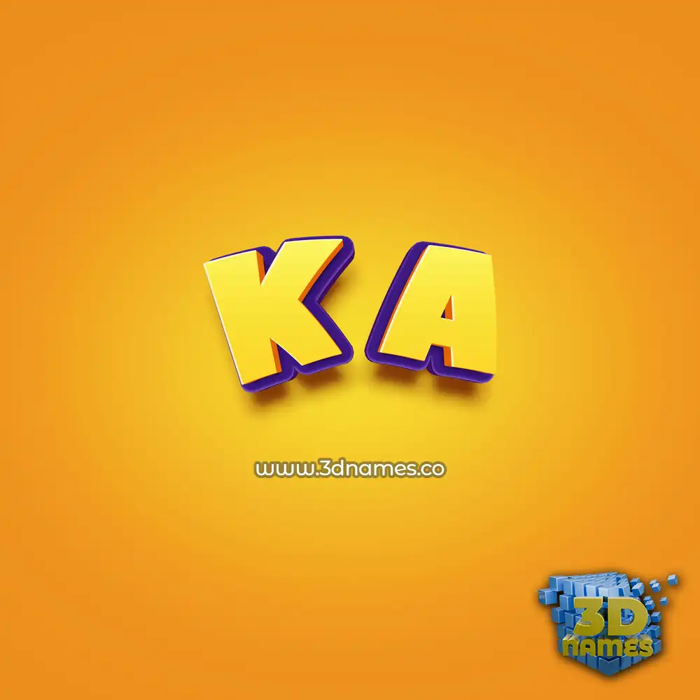k a in Orange Toon style - 3D name wallpaper