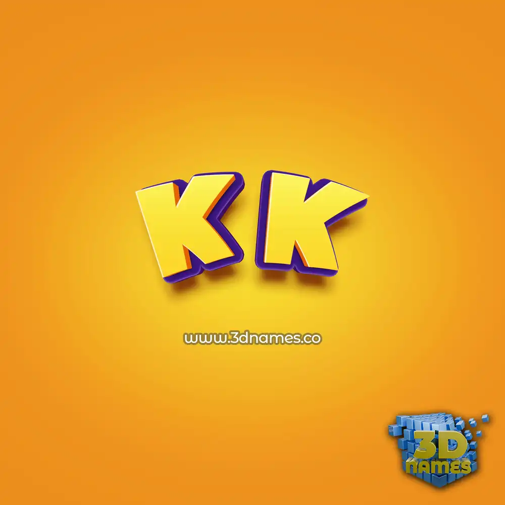 k k in Orange Toon style - 3D name wallpaper