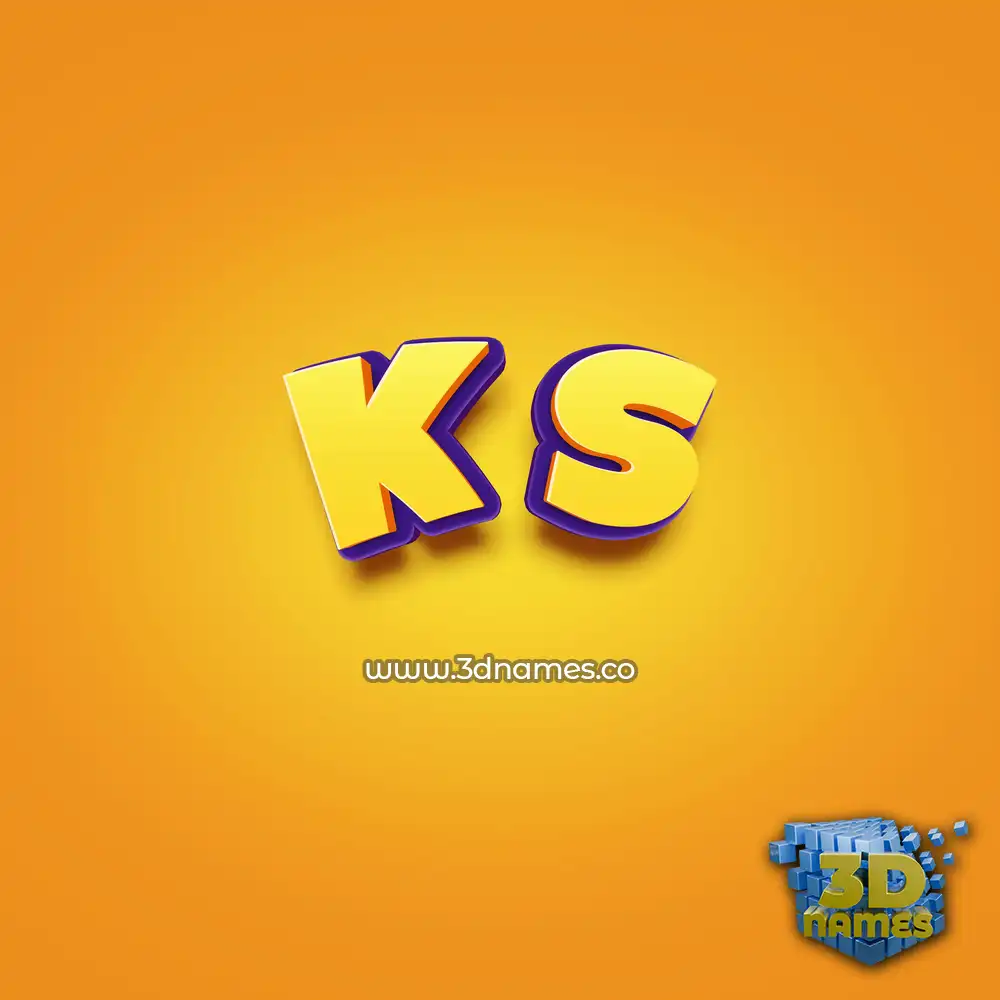 k s in Orange Toon style - 3D name wallpaper