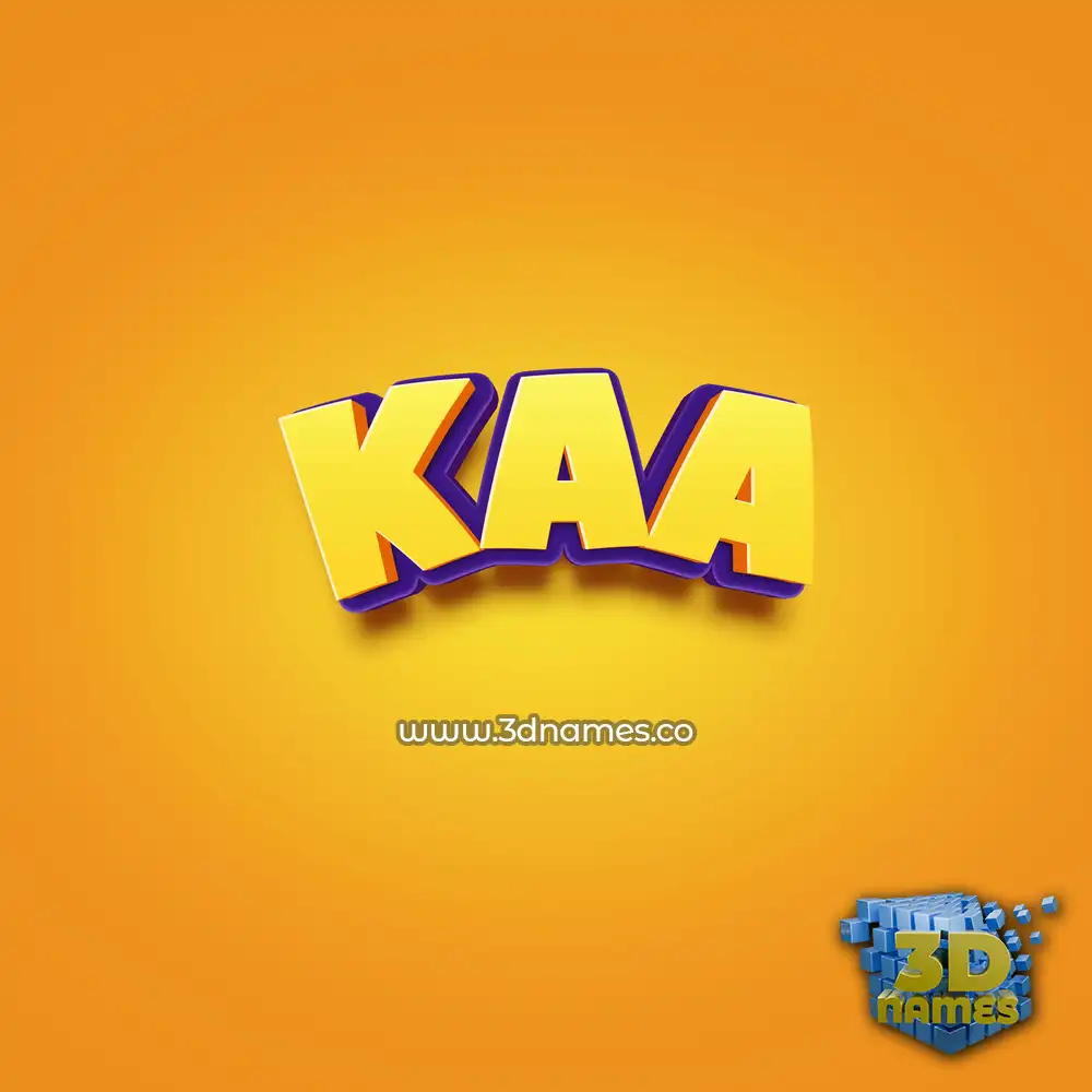 kaa in Orange Toon style - 3D name wallpaper