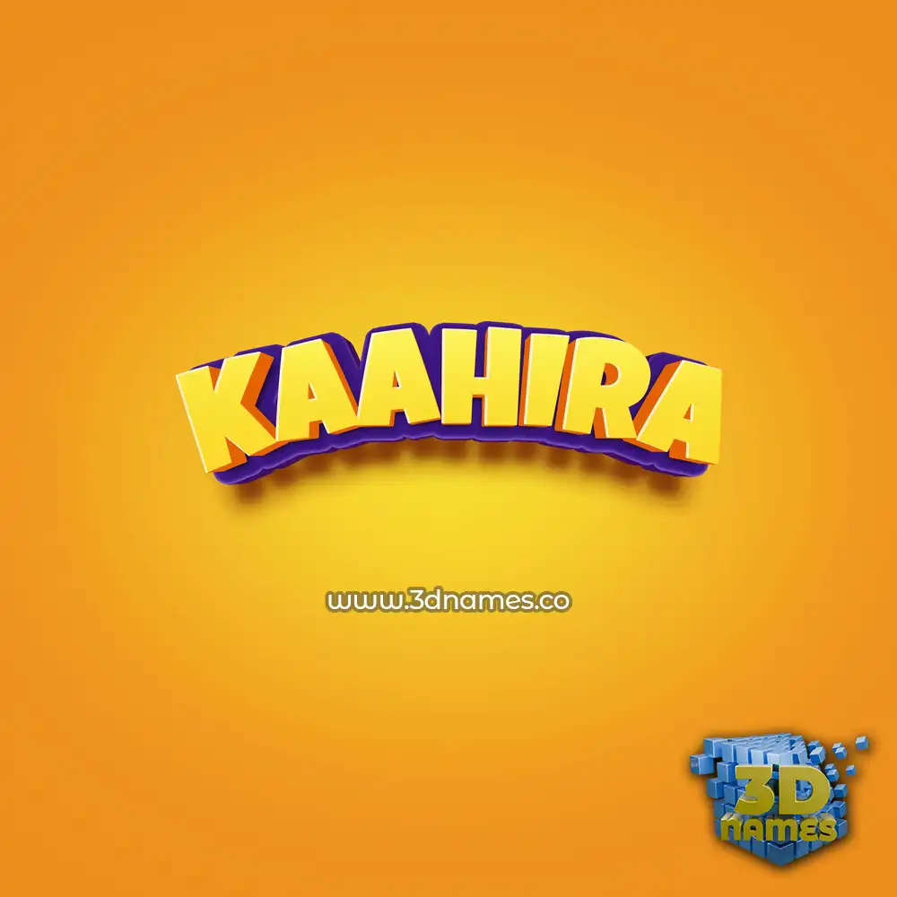 kaahira in Orange Toon style - 3D name wallpaper