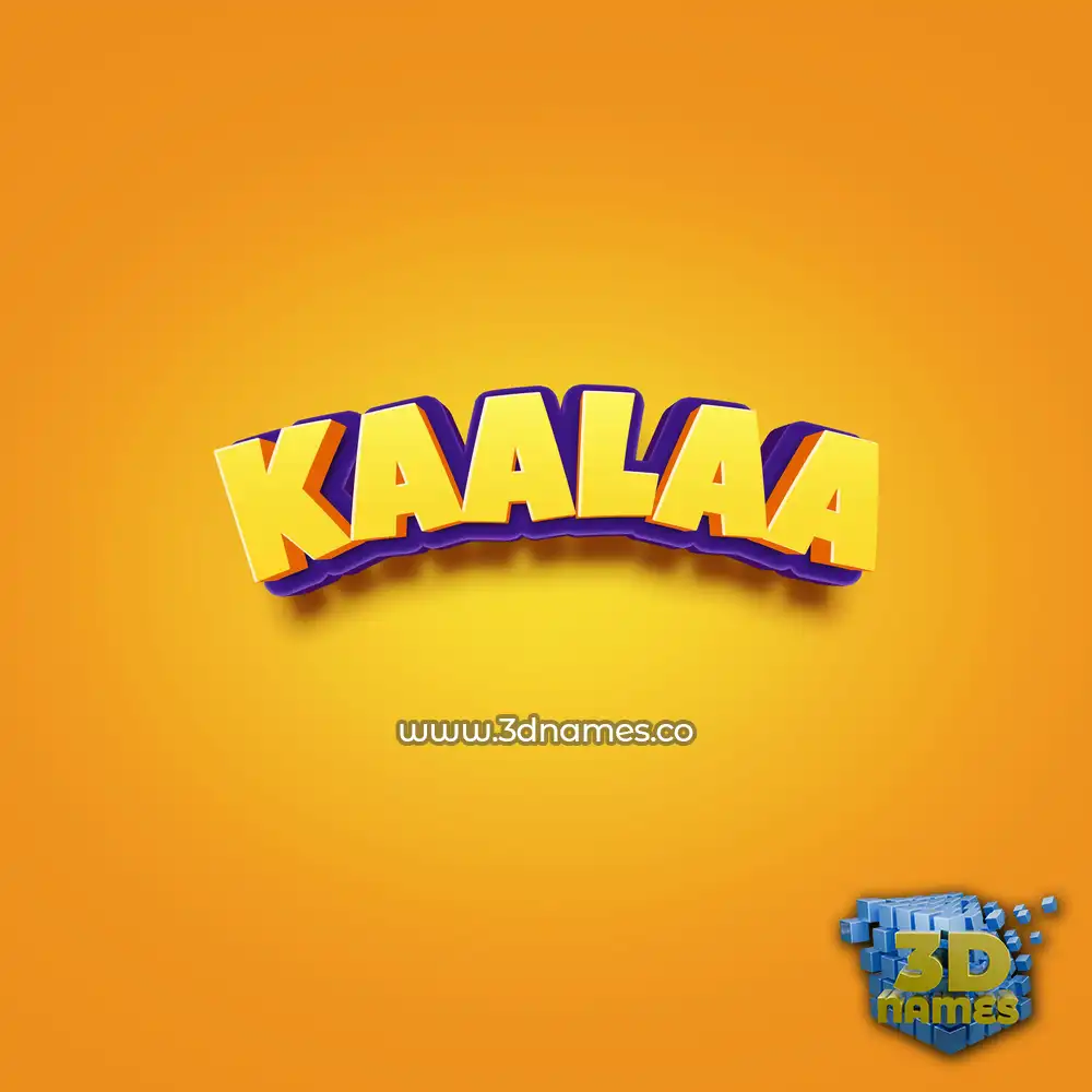 kaalaa in Orange Toon style - 3D name wallpaper