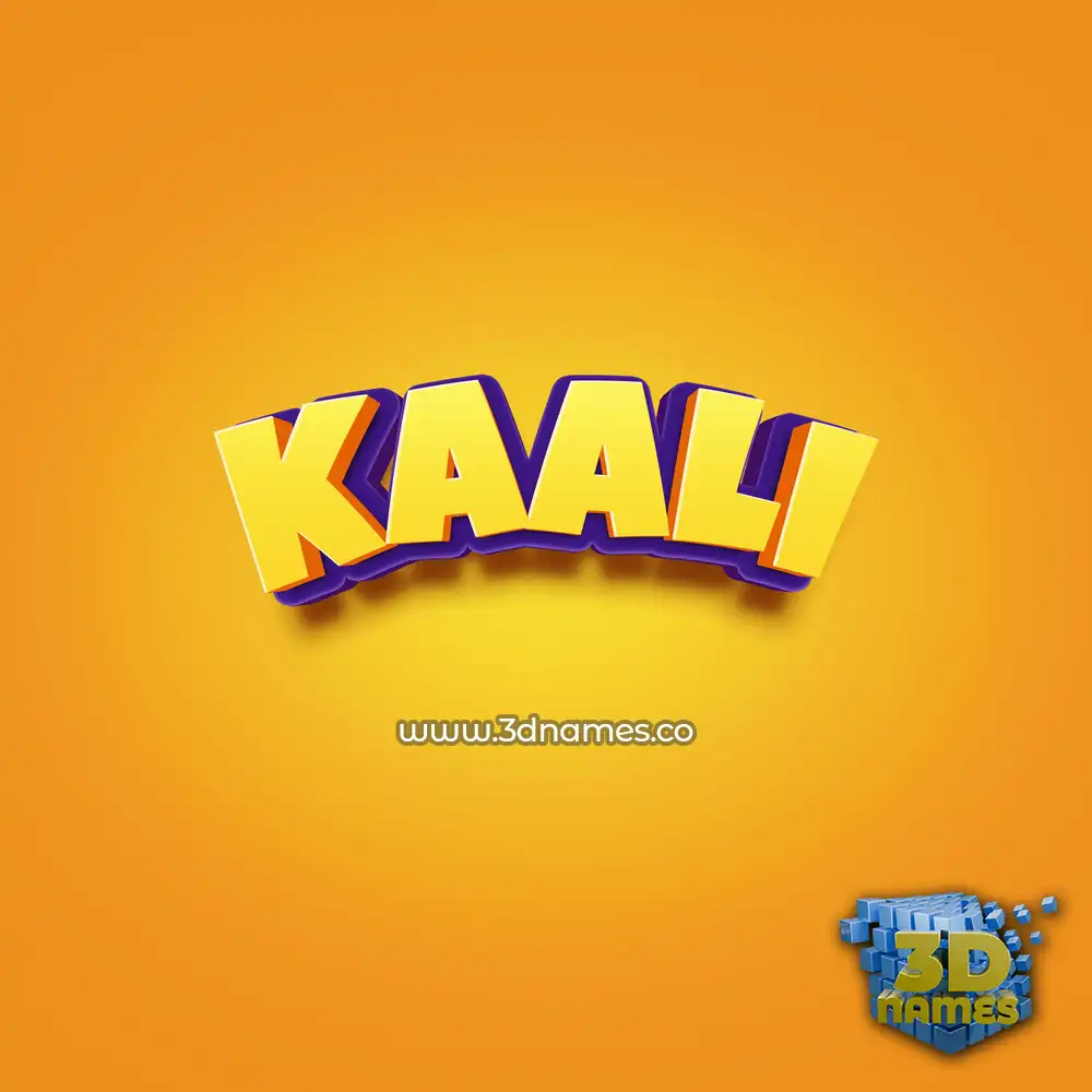 kaali in Orange Toon style - 3D name wallpaper