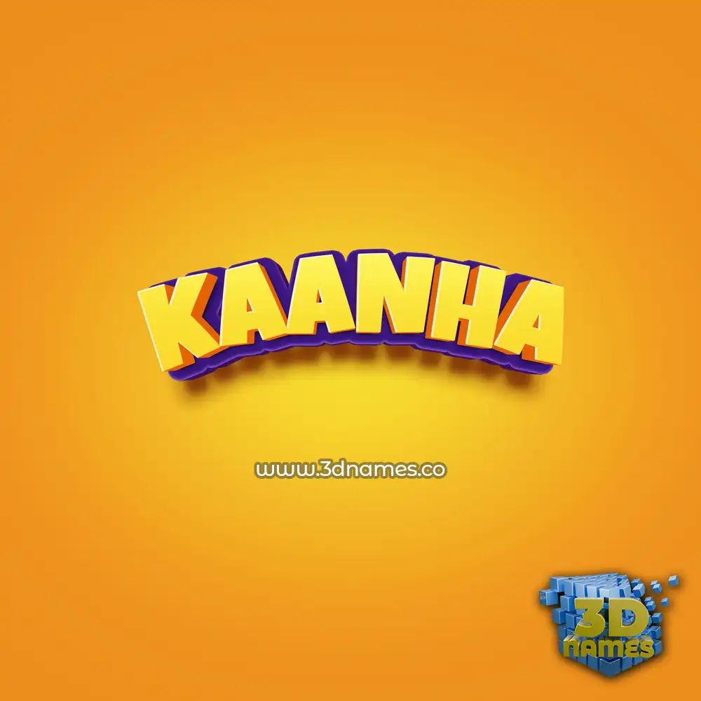 kaanha in Orange Toon style - 3D name wallpaper