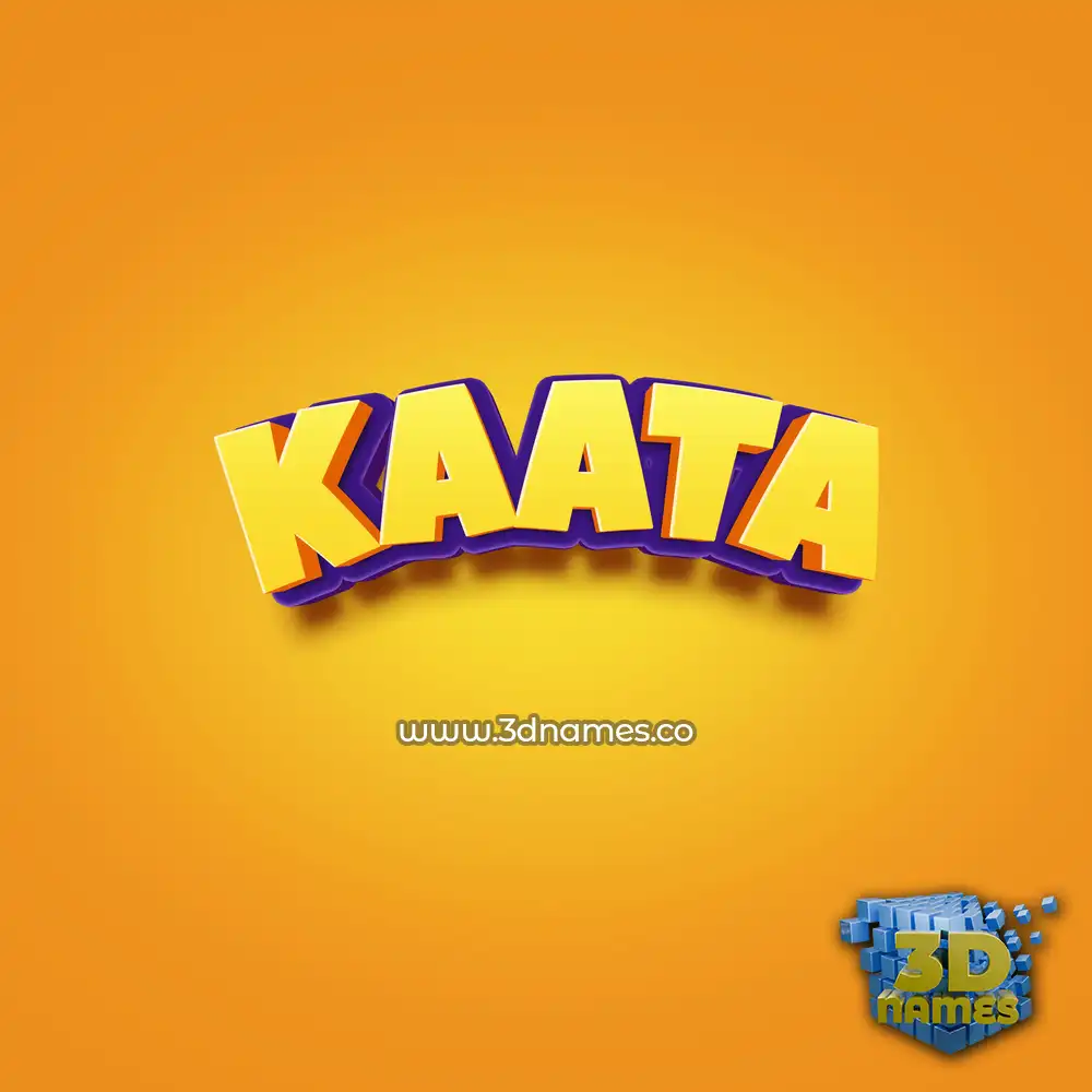 kaata in Orange Toon style - 3D name wallpaper